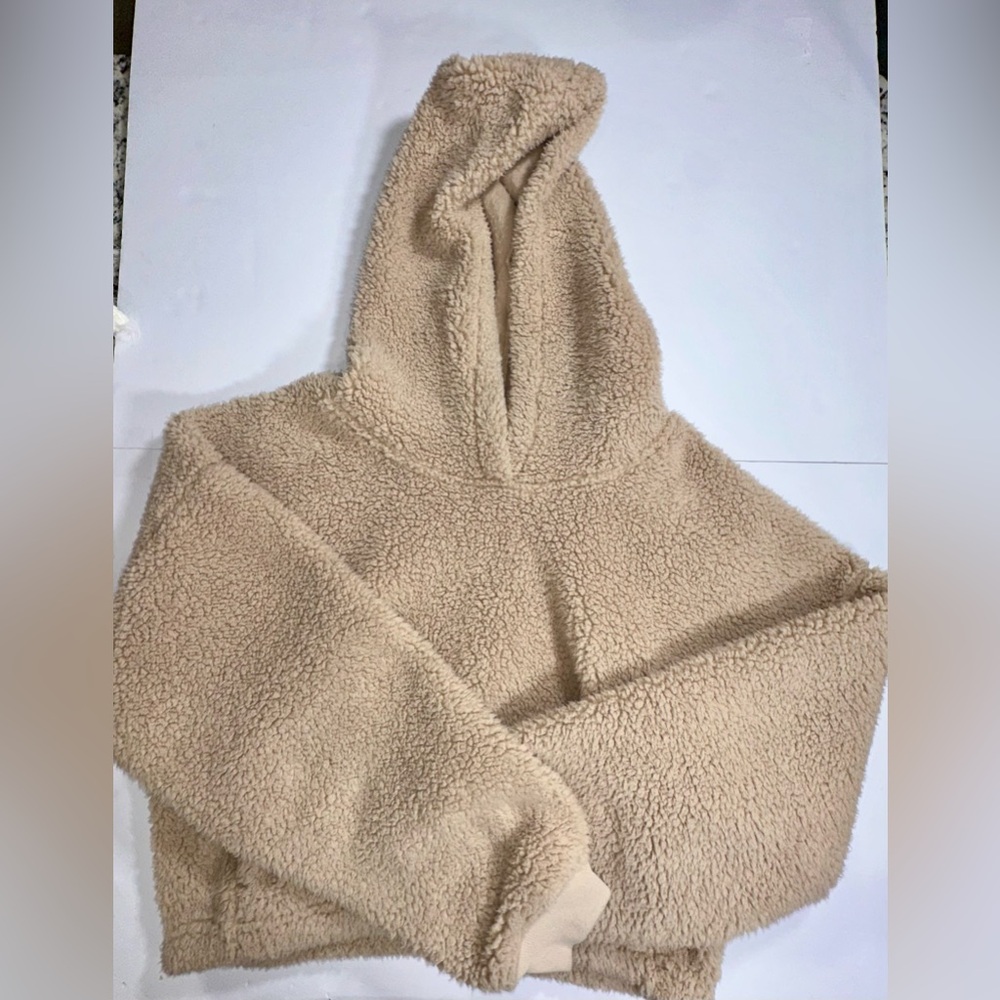 EUC GILLY HICKS Teddy cropped hoodie -‎ large